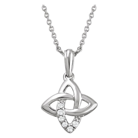Sterling Silver .06 CTW Diamond 18" Necklace