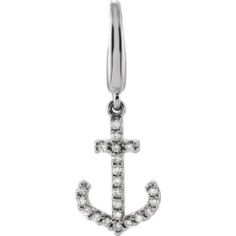 14k White Gold Anchor Charm