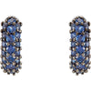 14k White Gold Blue Sapphire Earrings