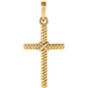 14K Yellow Gold 23.8X11.35mm Rope Cross Pendant