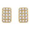 14k Yellow Gold 1/5 CTW Diamond Rectangle Cluster Earrings