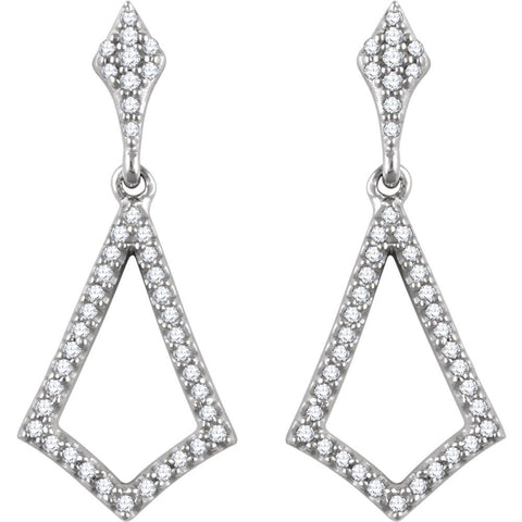 14k White Gold 1/4 CTW Diamond Earrings