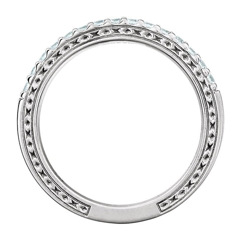 14k White Gold 1/3 CTW Diamond Band, Size 7