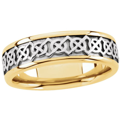 14K Yellow & White Gold Celtic Band Size 8