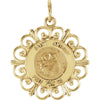 18.5 mm Round St. Anthony Pendant Medal in 14K Yellow Gold