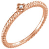 14k Rose Gold 0.01 ctw. Diamond Stackable Ring, Size 7
