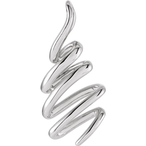 14k White Gold Freeform Pendant
