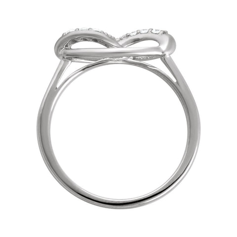 Sterling Silver .08 CTW Diamond Ring, Size 7