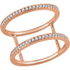 14k Rose Gold 1/5 ctw. Diamond Freeform Ring, Size 7