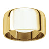 14k Yellow Gold 10mm Half Round Light Band, Size 8
