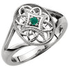 Decorative Gemstone Fashion Ring in Sterling Silver ( Size 5 )