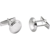 Sterling Silver Posh Mommy« Engravable Round Cuff Links