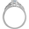 Sterling Silver April Imitation Birthstone Ring , Size 5