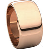 14k Rose Gold 10mm Half Round Band, Size 7