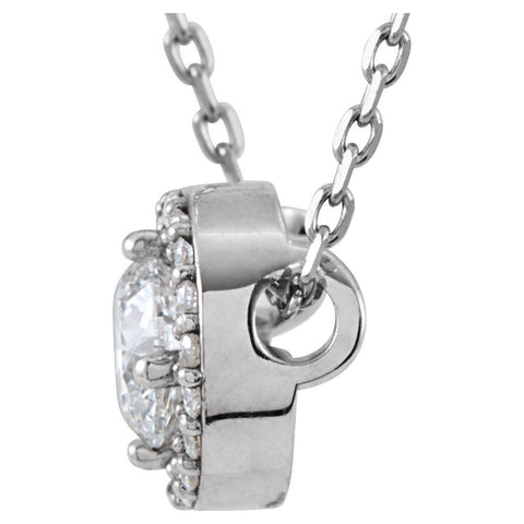 14k White Gold 1/2 CTW Diamond Halo-Style 16" Necklace