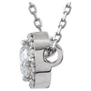 14k White Gold 1/3 CTW Diamond Halo-Style 16" Necklace