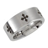 Dura Cobalt Wedding Band Ring with Satin Finish and Black Laser Engraving (Size 8.5 )