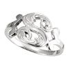 14k White Gold Initial Rings, Size 6