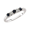 1/6 CTTW Genuine Sapphire and Diamond Bridal Anniversary Band in 14k White Gold ( Size 6 )