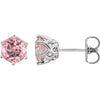 14k White Gold Baby Pink Topaz Earrings