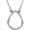 14K White Gold Teardrop 16-Inch Necklace