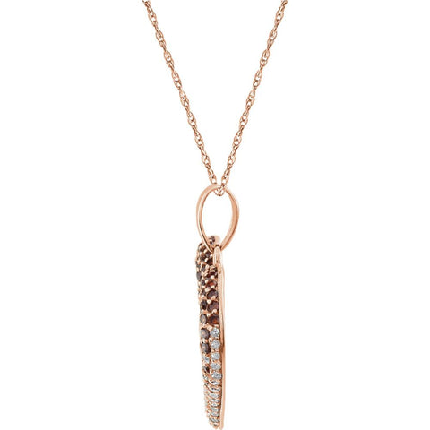 14k Rose Gold 1/2 CTW Diamond Heart 18" Necklace