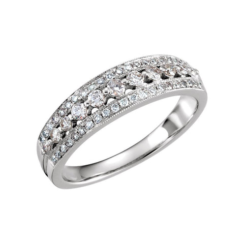 14k White Gold Anniversary Band, Size 7