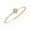 14k Rose Gold 1/8 ctw. Diamond Petite Square Ring, Size 7