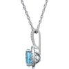 Sterling Silver 7mm Sky Blue Topaz & .015 CTW Diamond 18" Necklace