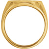 14k Yellow Gold 20x17mm Men's Solid Signet Ring, Size 10