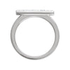 14k White Gold 1/10 CTW Diamond Bar Ring, Size 7