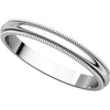 10k White Gold 2.5mm Milgrain Band, Size 6