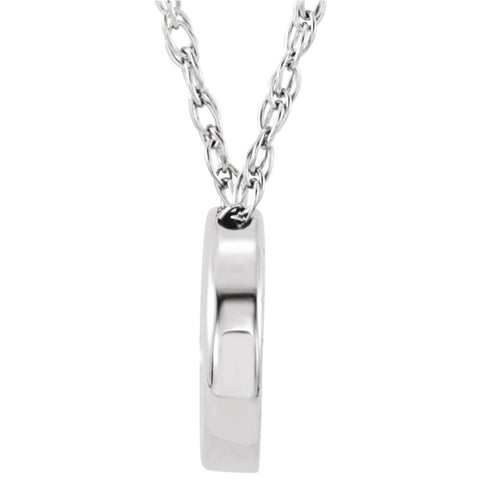 Sterling Silver 10mm Circle 18" Necklace
