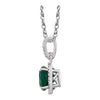 Sterling Silver Lab-Grown Emerald and .01 CTW Diamond 18" Necklace
