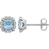 14k White Gold Sky Blue Topaz & 1/10 ctw. Diamond Earrings