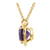 14k Yellow Gold Amethyst & .05 CTW Diamond 16" Necklace