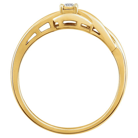 14k Yellow Gold .04 CTW Diamond Ring, Size 7