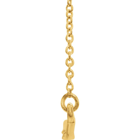 14k Yellow Gold 1/8 CTW Diamond Curved Bar 16" Necklace
