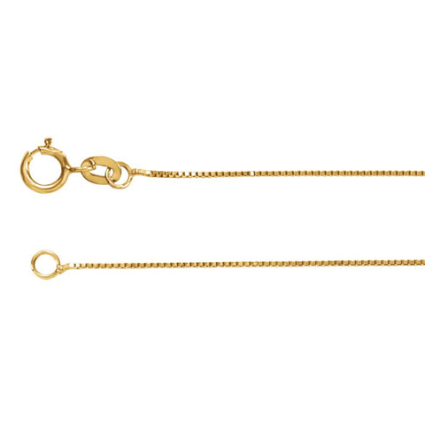 14k Yellow Gold .55mm Solid Box 24" Chain
