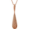 14k Rose Gold 40.3x8.3mm Teardrop-Shaped 18" Necklace