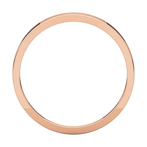 14k Rose Gold 2.5mm Flat Tapered Band, Size 6