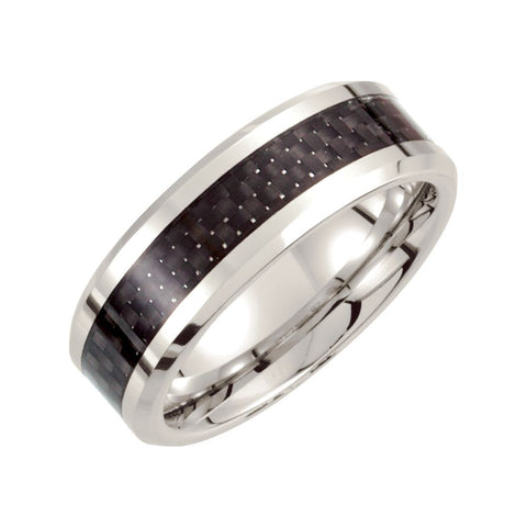 Cobalt 8mm Black Carbon Fiber Inlay Band 9.5