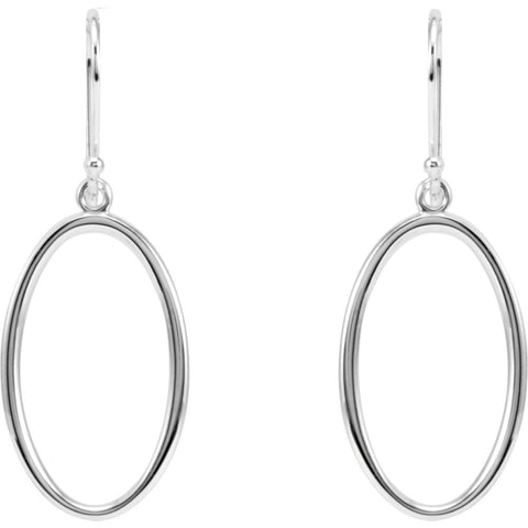 Sterling Silver Oval Dangle Earrings