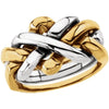 Four-Piece Puzzle Ring in 14k White and Yellow Gold ( Size 10 )