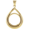 Tab Back Frame Pendant For 1/10 Ounce American Eagle or 1/10 Ounce South African Rand Coin in 14K Yellow Gold