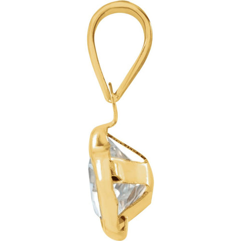 14k Yellow Gold April CZ Birthstone Pendant