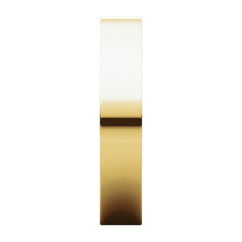 14k Yellow Gold 4mm Flat Band, Size 9.5