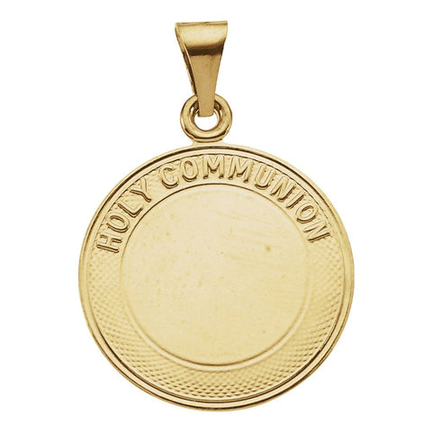 14k Yellow Gold 19mm Holy Communion Pendant