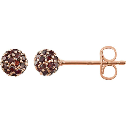 14k Rose Gold 1/3 CTW Brown Diamond Earrings