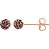 1/3 CTW Brown Diamond Earrings in 14K Rose Gold